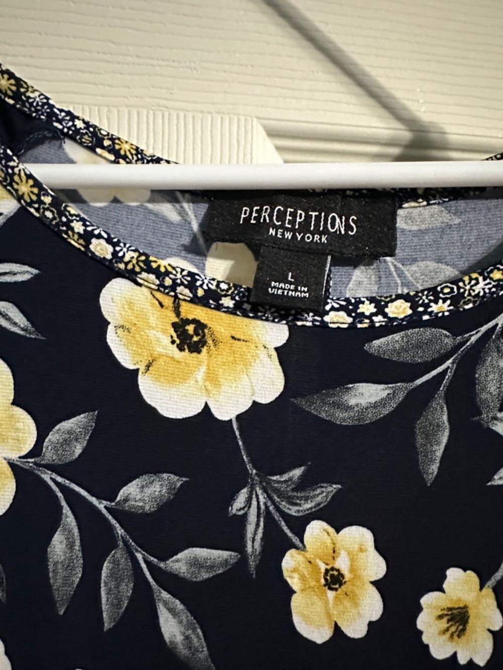 Perceptions Navy Maxi Dress with Yellow Floral Print - Picture 3 of 4